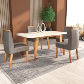 Conjunto de mesa Bom Pastor Bety 1,20x80 com 4 cadeiras Rubi